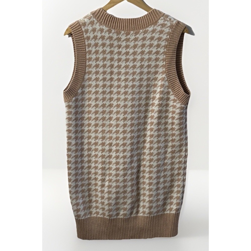Women's Abercrombie & Fitch Houndstooth Sweater Vest Oversized Long Sz Small - Picture 5 of 9